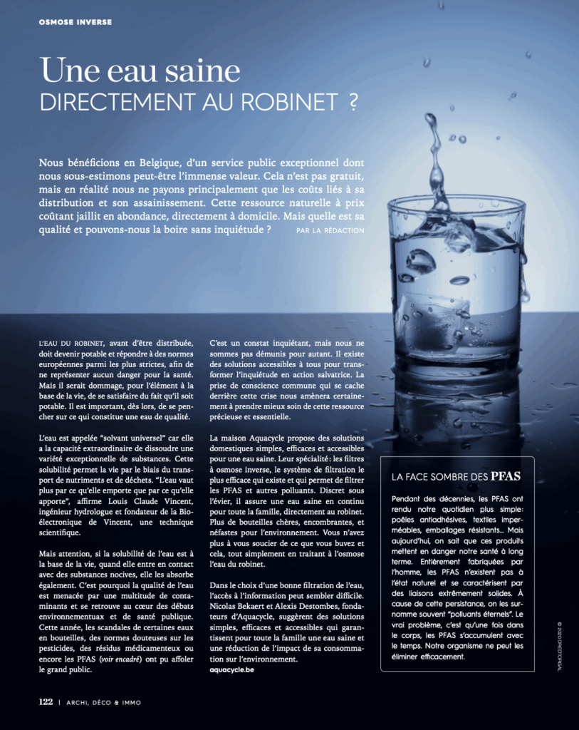 Une eau saine au robinet - l'eventail Magazine